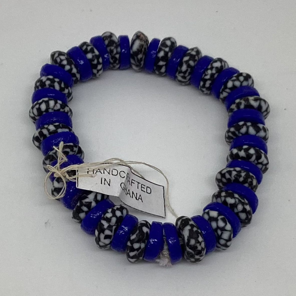 Stretchy Recycled Glass Bead Bracelet