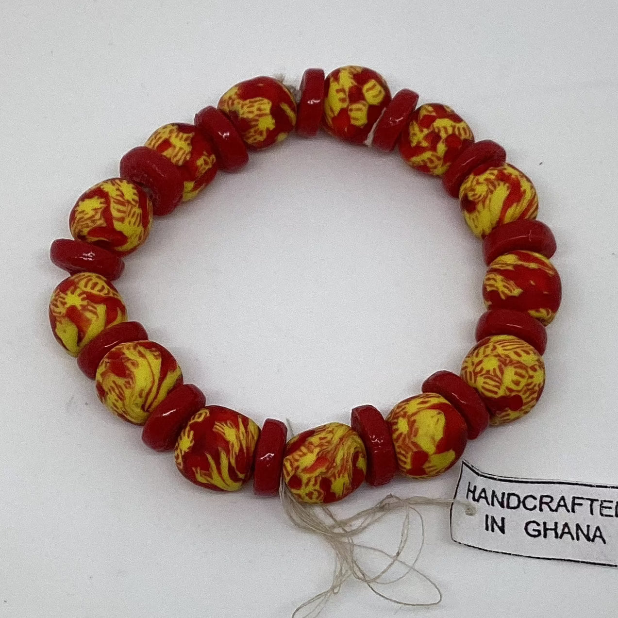 Stretchy Recycled Glass Bead Bracelet