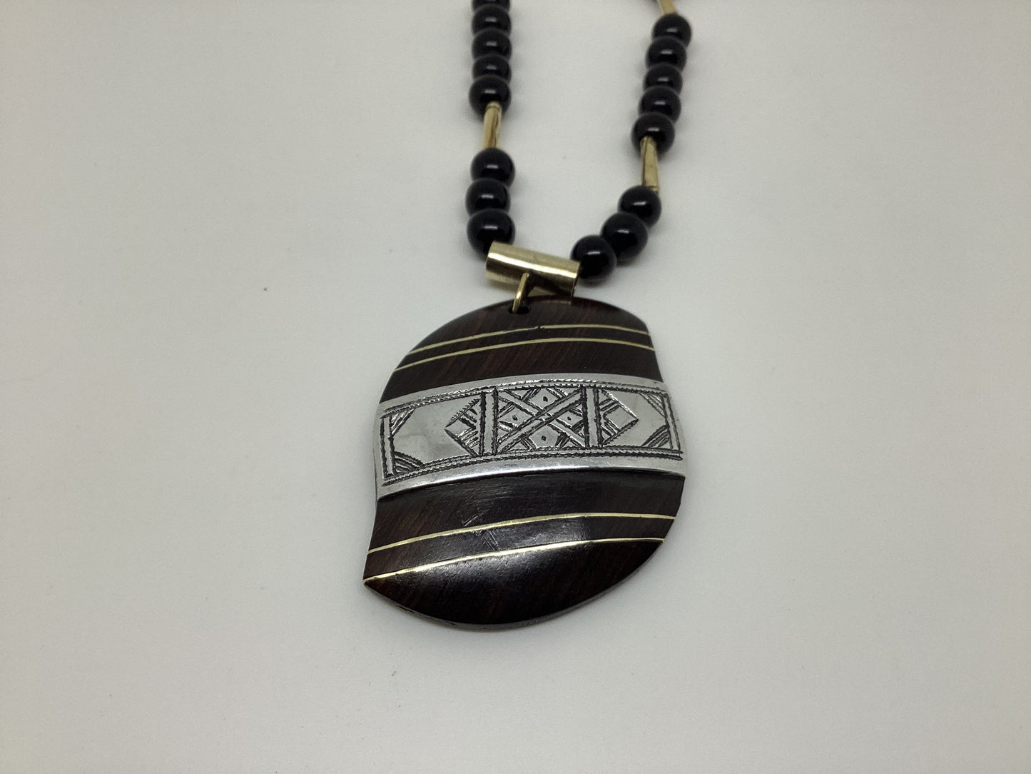 Tuareg ebony silver necklace
