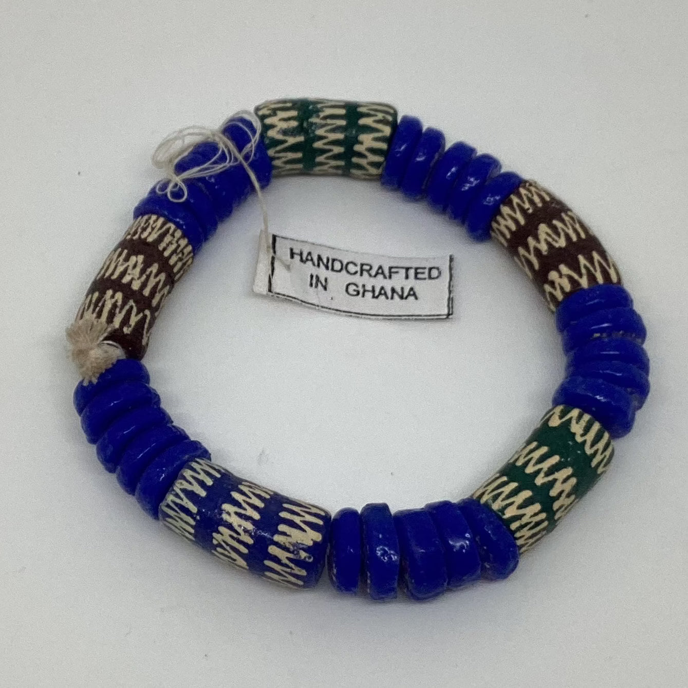 Stretchy Recycled Glass Bead Bracelet