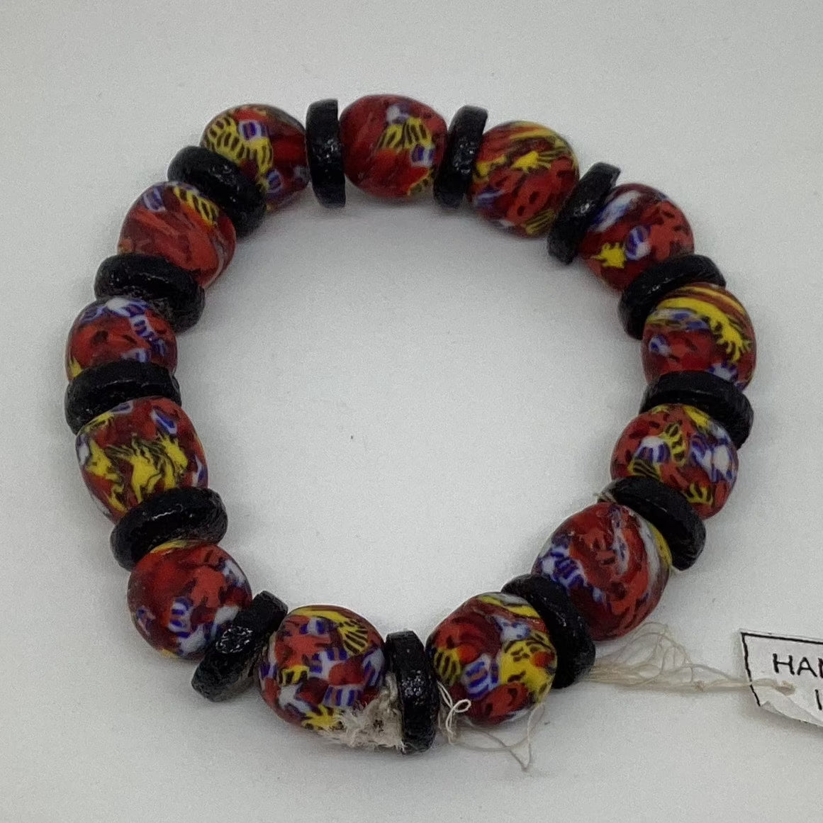 Stretchy Recycled Glass Bead Bracelet