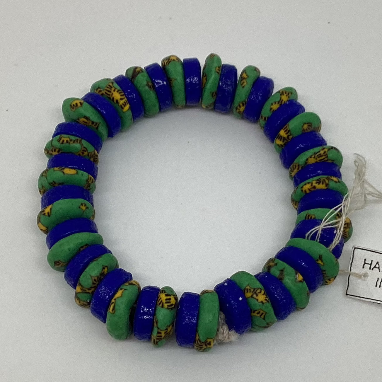Stretchy Recycled Glass Bead Bracelet