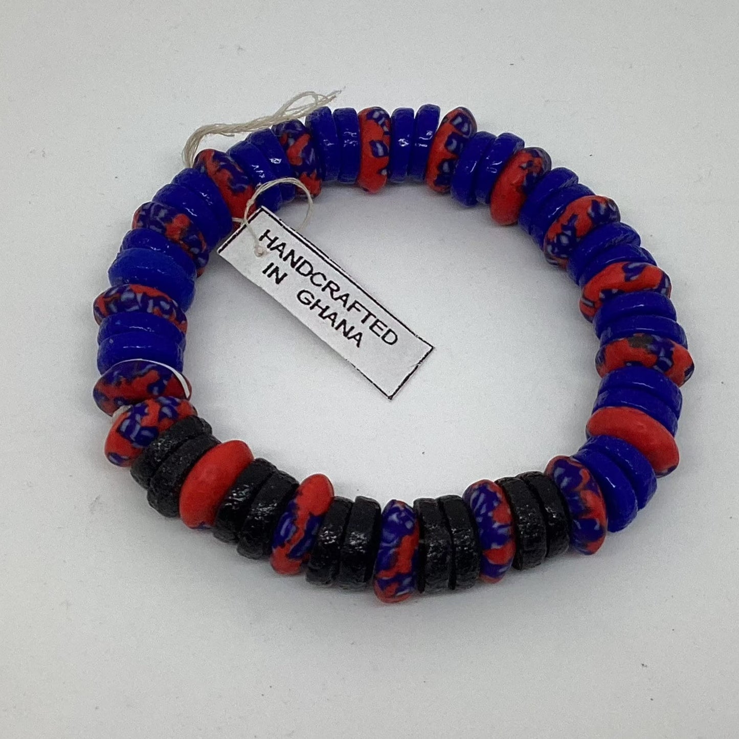 Stretchy Recycled Glass Bead Bracelet