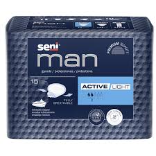 SENI MAN ACTIVE LIGHT ABSORBENCY UROLOGICAL PADS - CASE OF 90