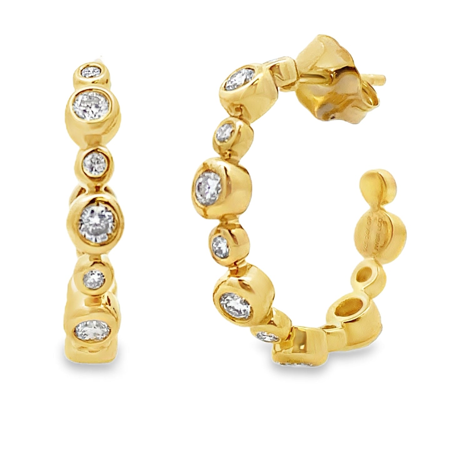 .50ct Hoop Earrings Gold plated Sterling Silver