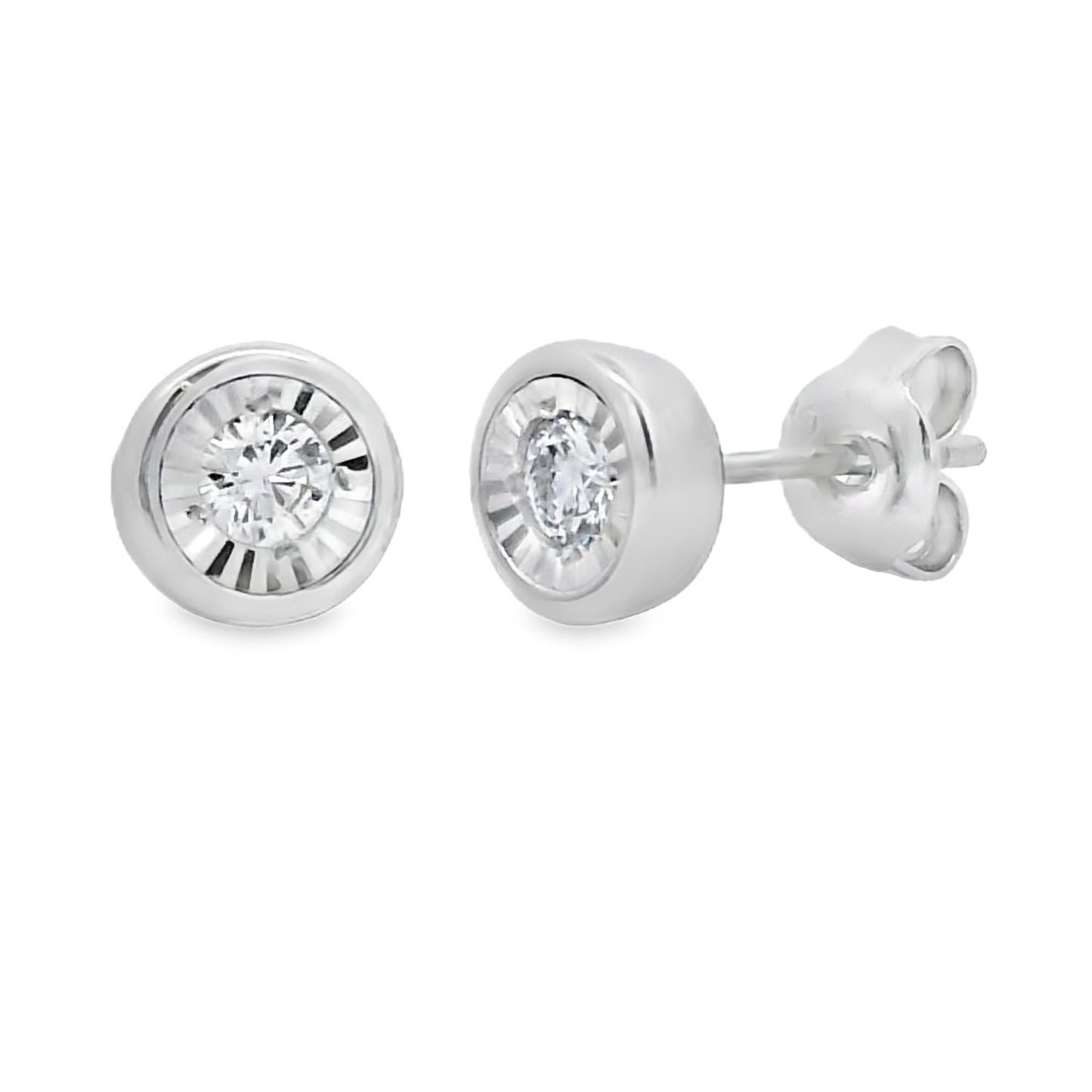 .25ct Lab Grown Diamond Stud Earrings Sterling Silver