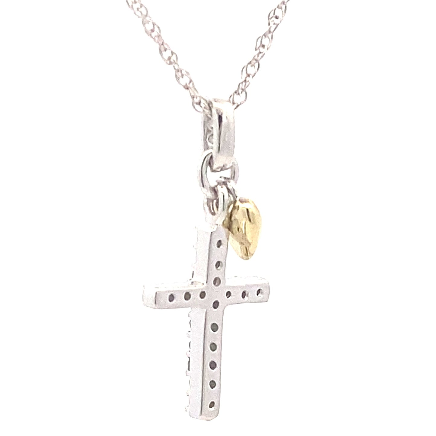 .15ct Diamond Cross Religious Pendant Sterling Silver