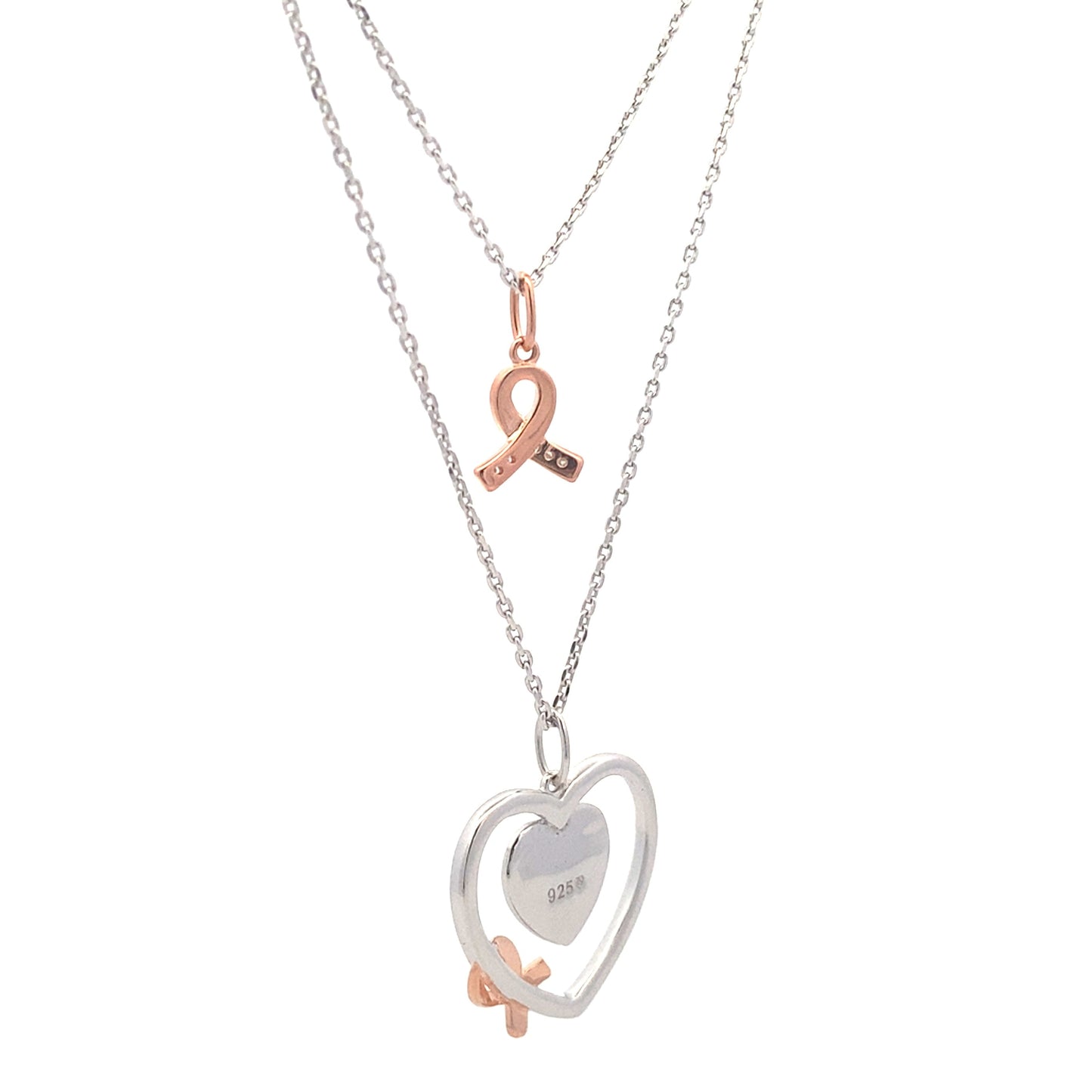 .02ct Diamond Heart Love Pendant Sterling Silver