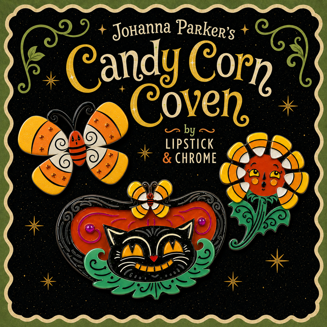 Catcha Candy Corn Brooch by Johanna Parker x Lipstick & Chrome