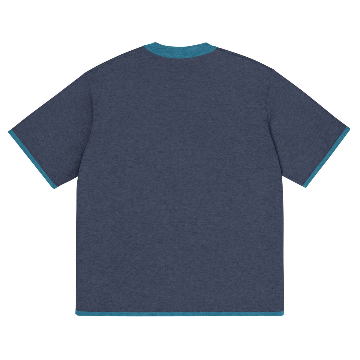 Navy Blue with Aqua Blue Trim Knitted classic tee