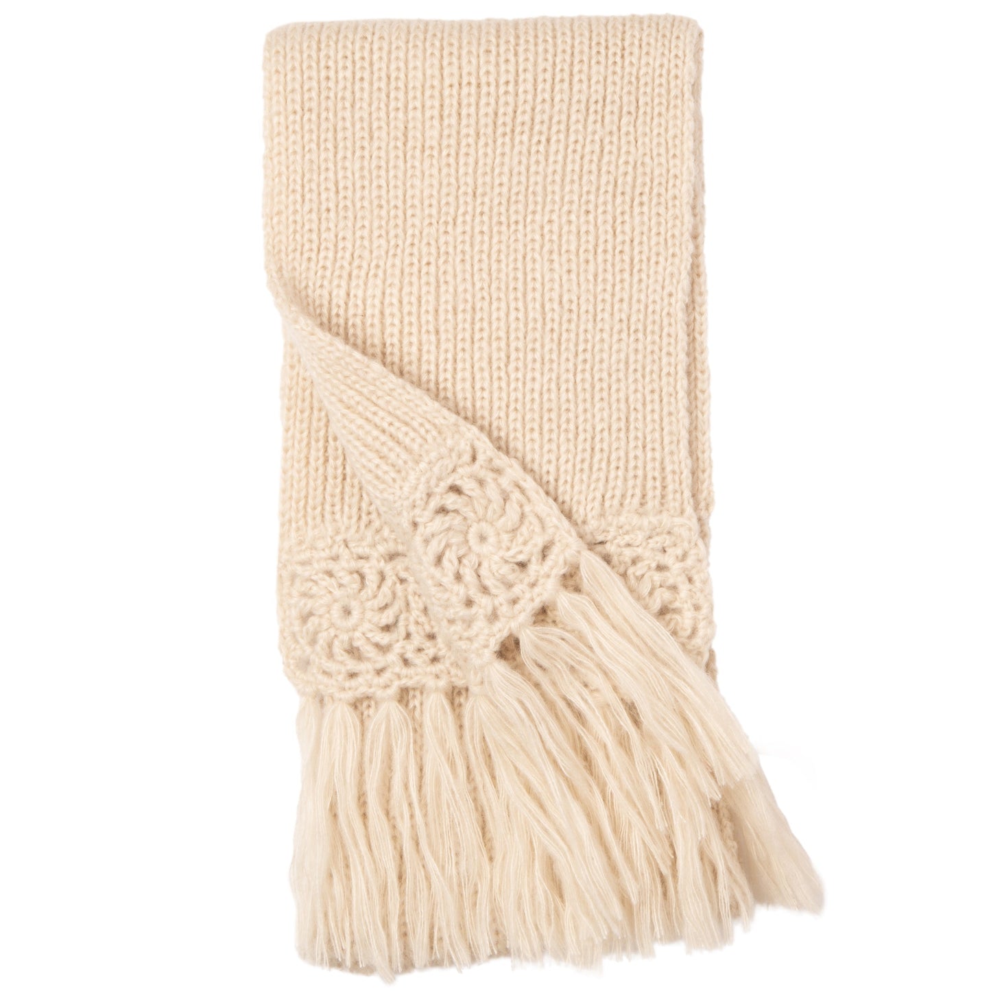 Laura - Granny Square Ends Knit Scarf