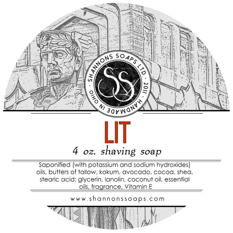 Shannons Soap Lit Shaving Soap 4 Oz