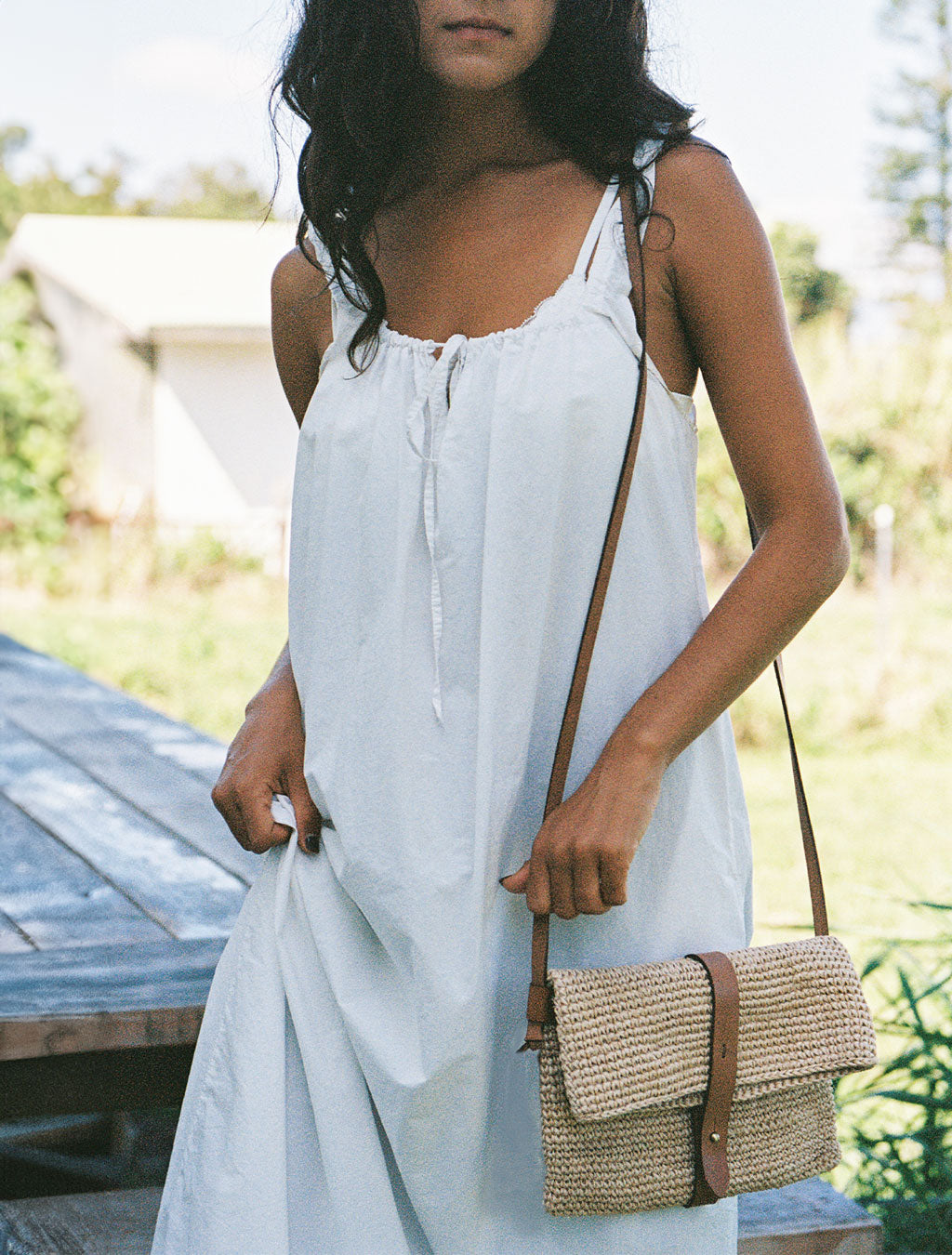 Rosa Woven Satchel Bag | Natural