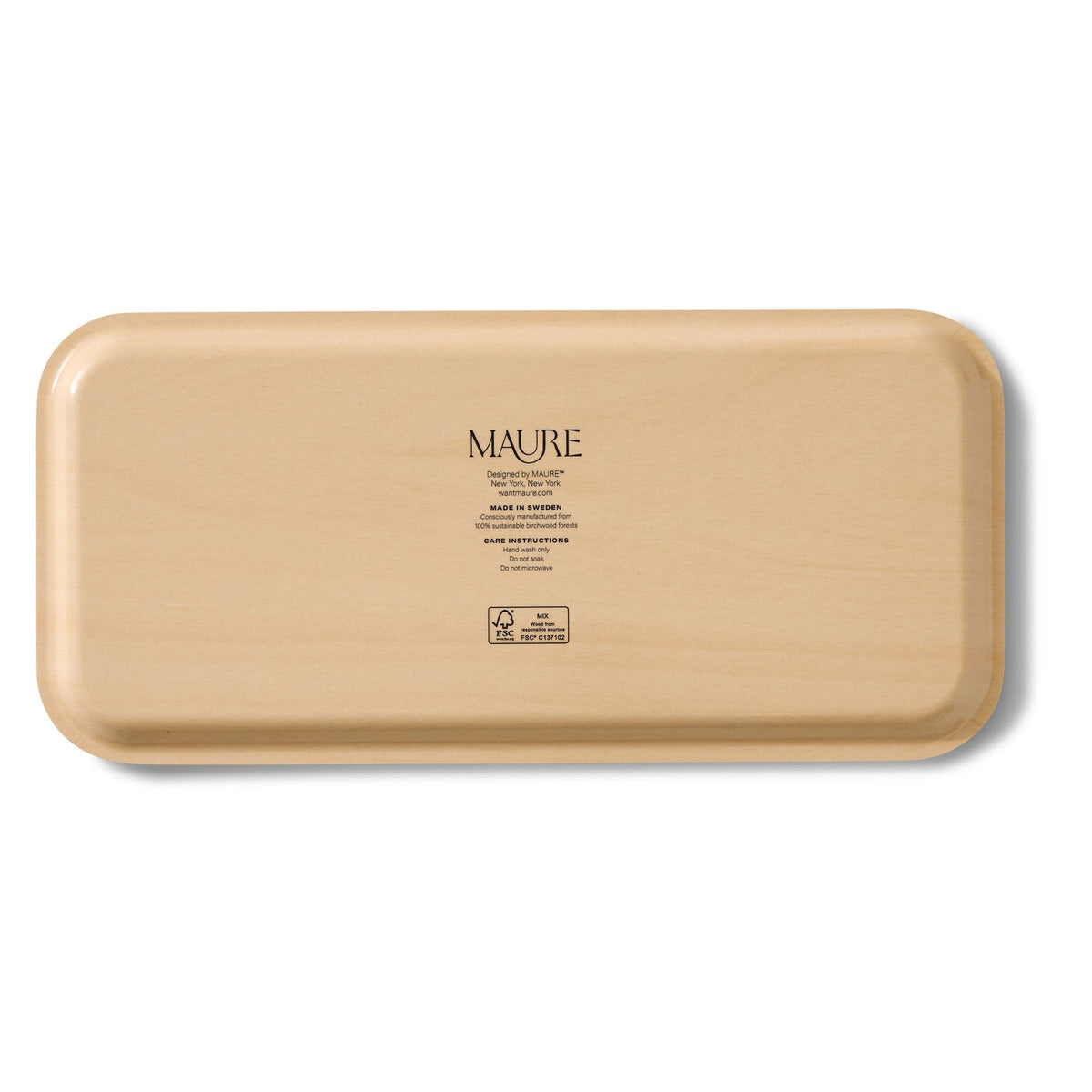 Night Garden Narrow Birchwood Small Decorative Tray