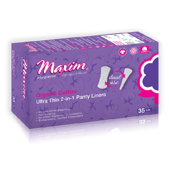 Maxim Organic Cotton Liners Ultra Thin Light 12 Packs of 35