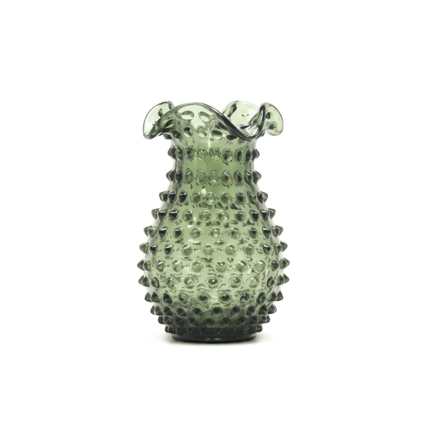 Hobnail Vase - Petal - Moss Green