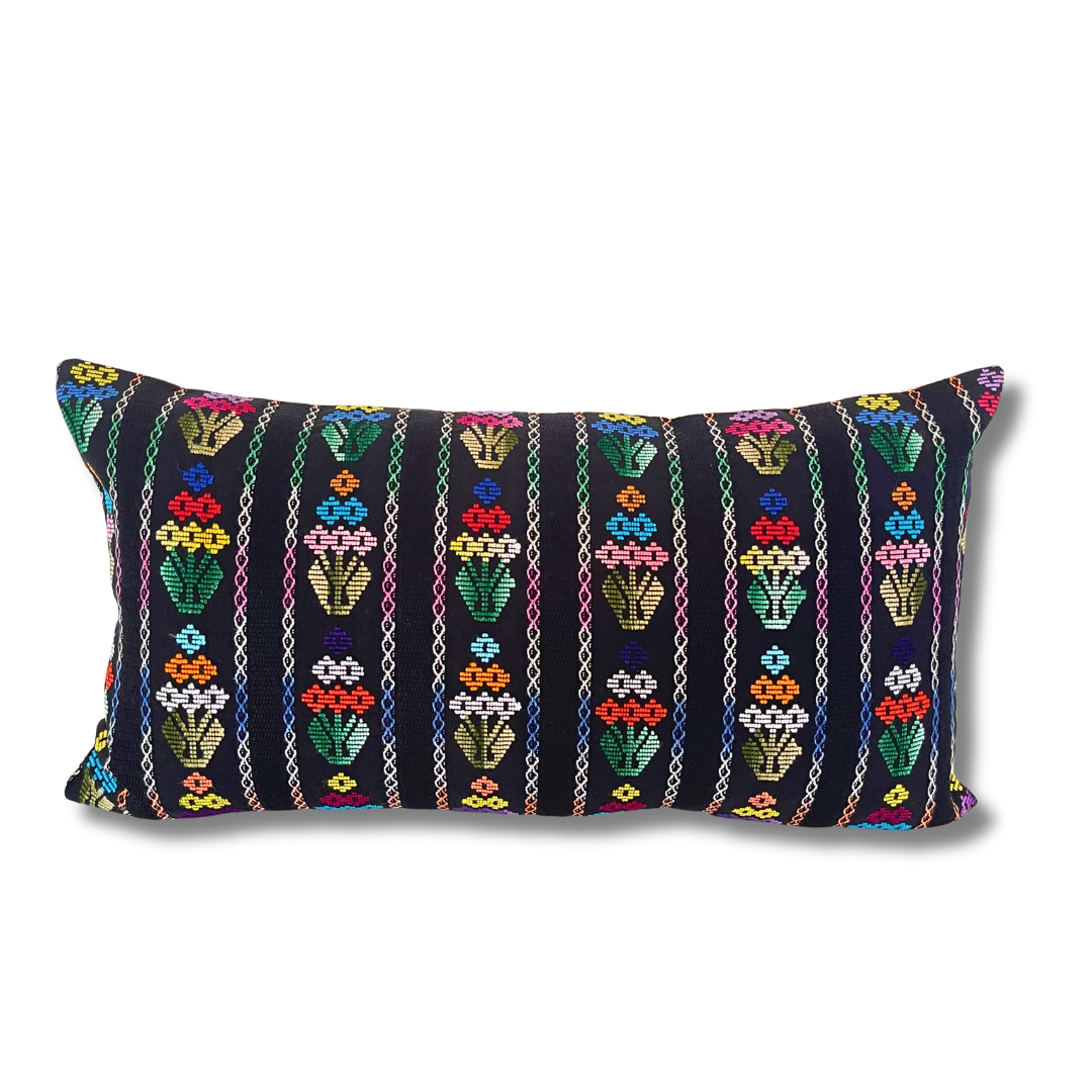 Up-cycled Pueblo Lumbar Pillow Huipil One-of-a-Kind Cover - Guatemala