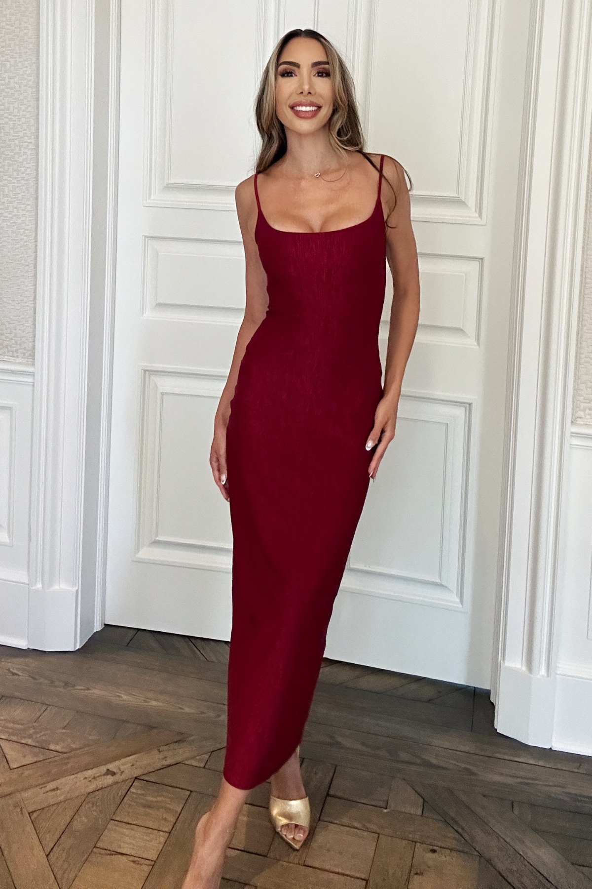 PAMPELONE BURGUNDY JACQUARD Dress