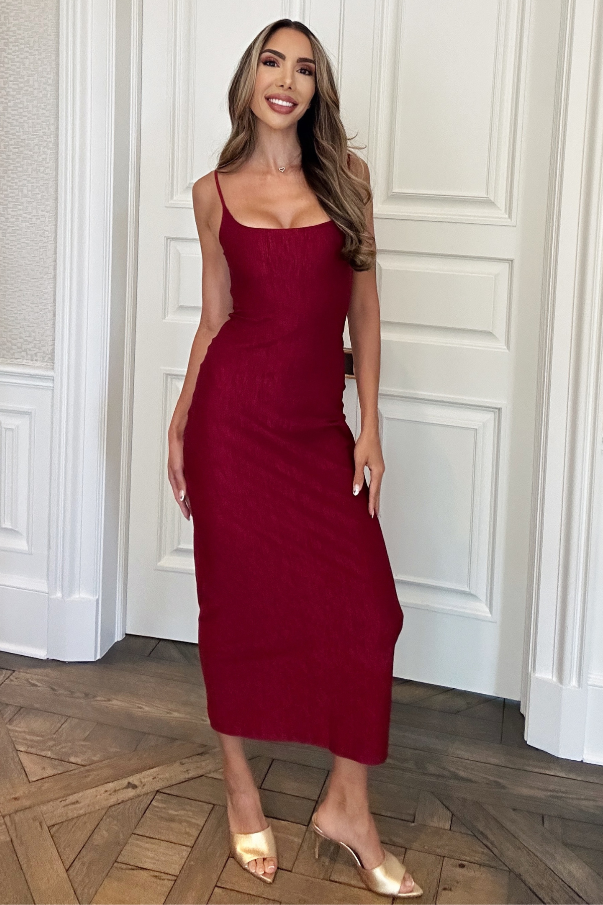 PAMPELONE BURGUNDY JACQUARD Dress