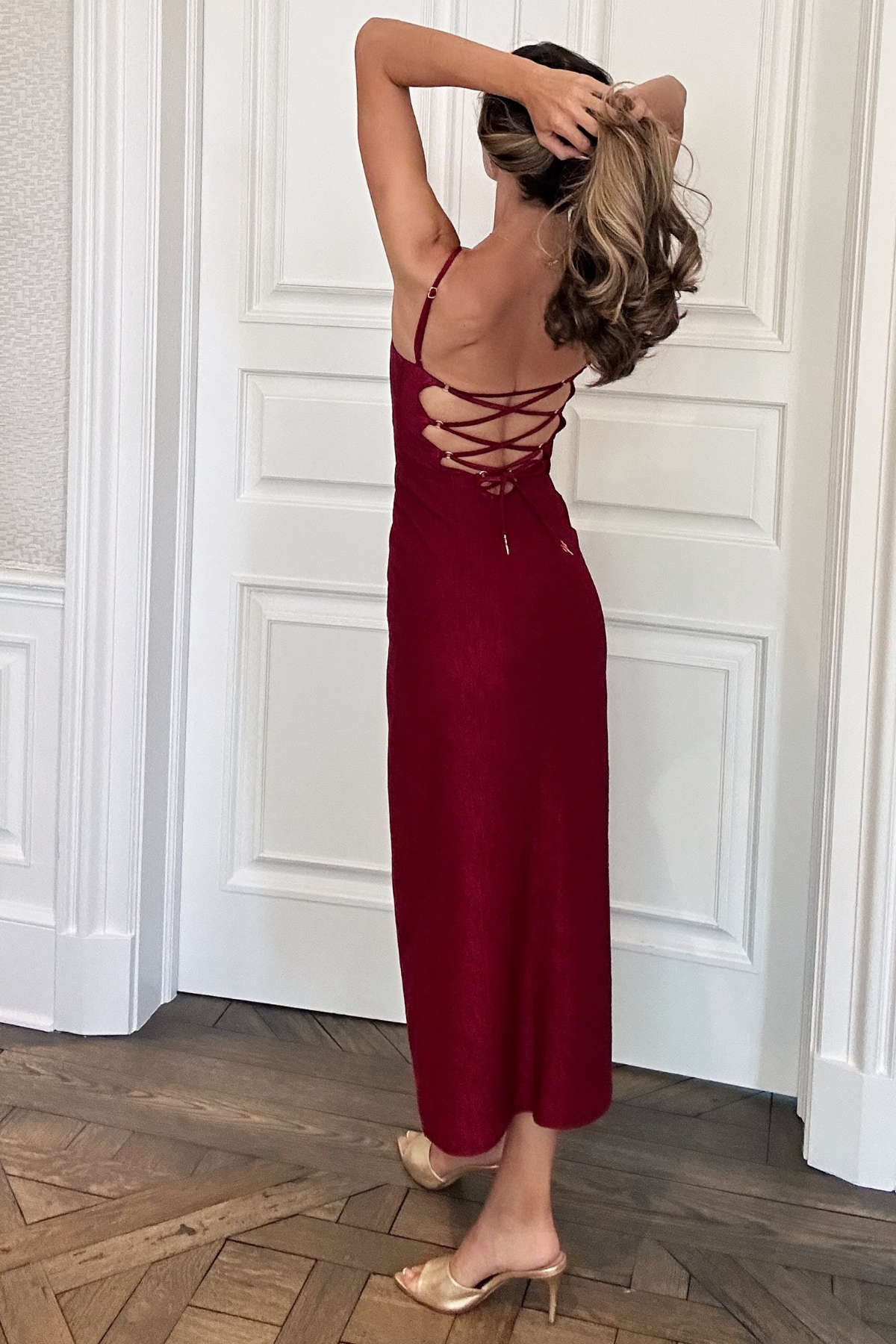PAMPELONE BURGUNDY JACQUARD Dress