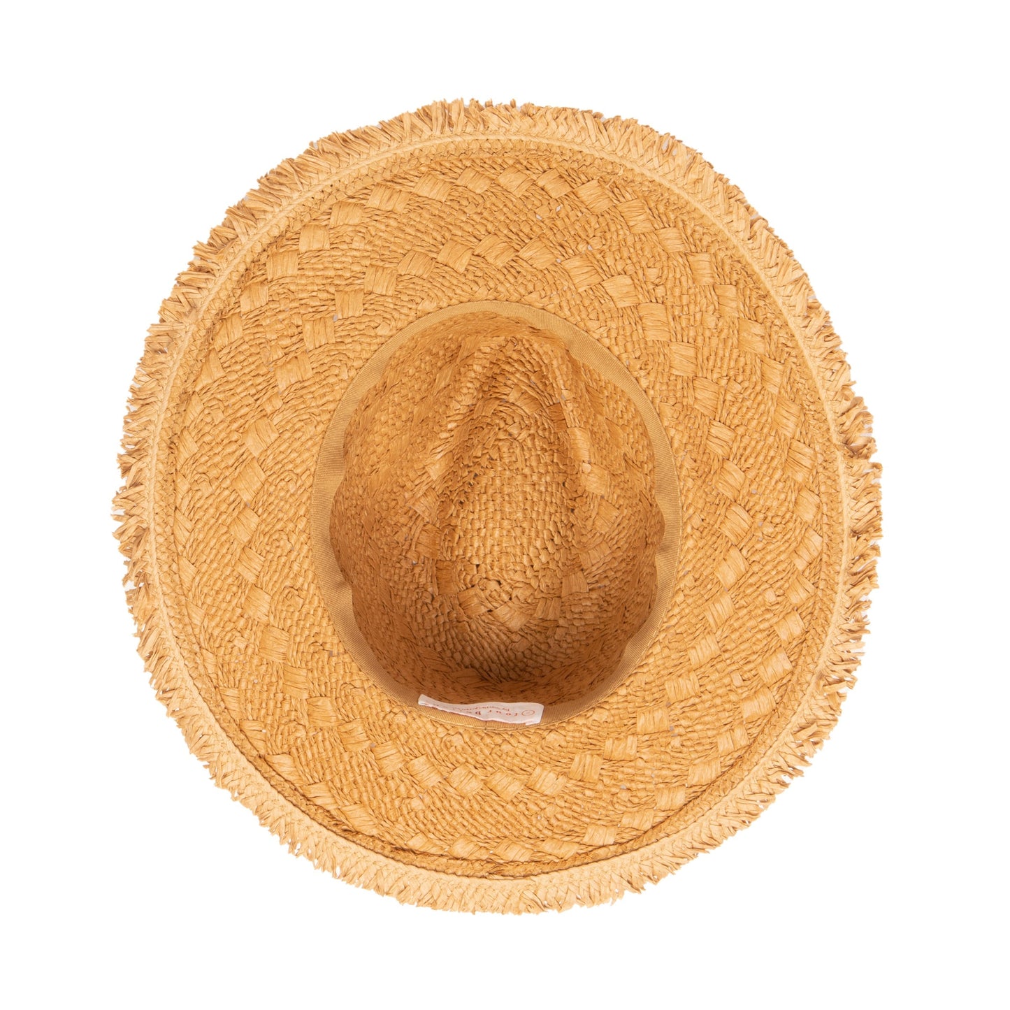 Women's Woven Pattern Fedora With Fray Edge
