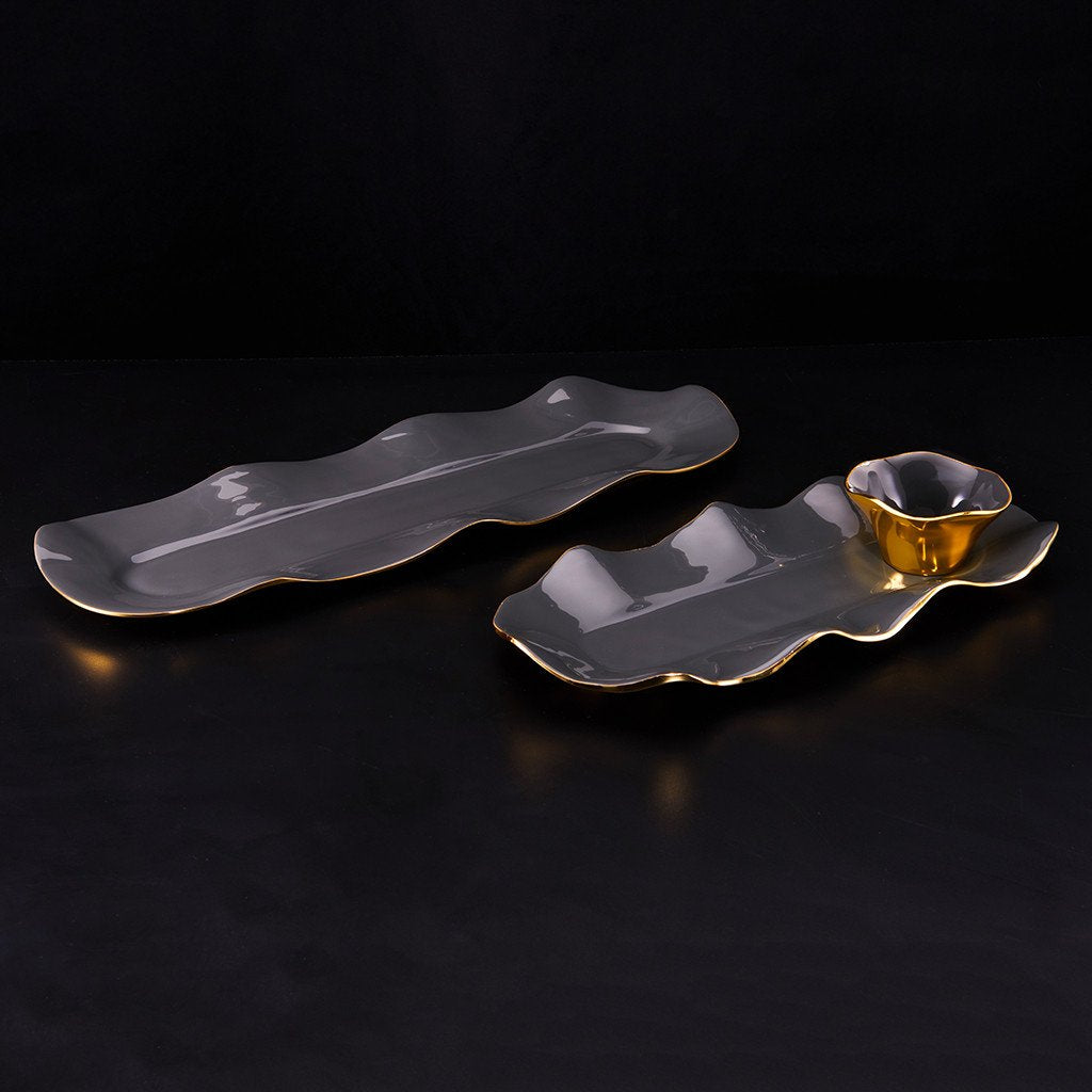 Ruffled Long Trays Graphite - In Stock