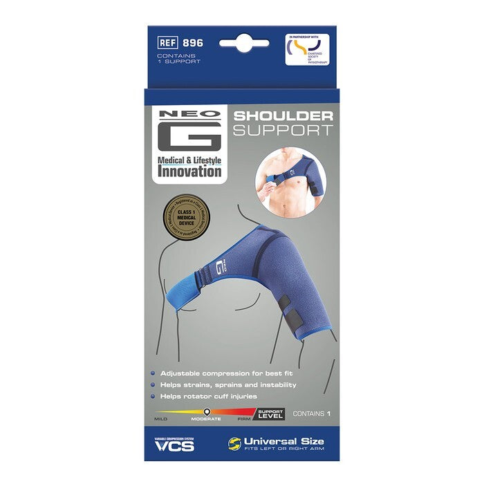 Neo G Universal Shoulder Support Brace (Neoprene) - Adjustable Compression for Rotator Cuff, Sprains & Dislocation – Fits Left or Right (OSFA)