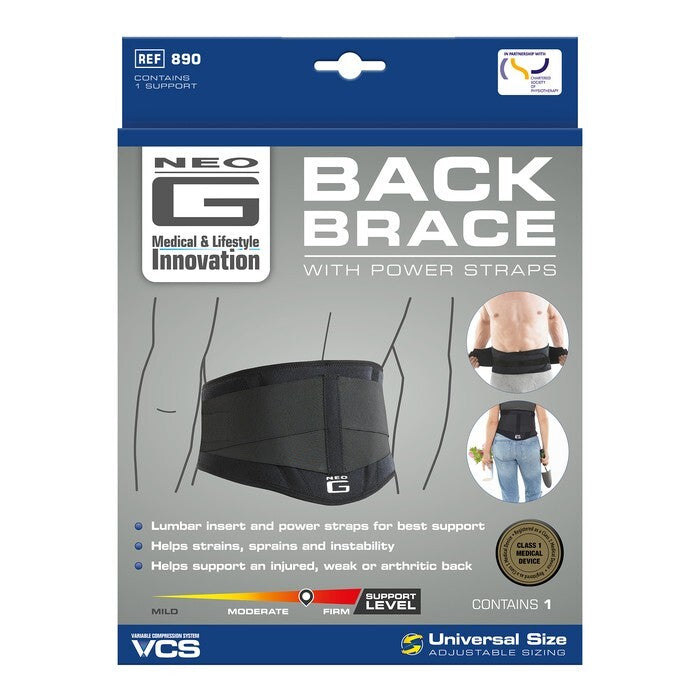Neo G Back Brace with Power Straps (One Size Fits All)