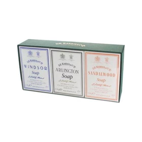 D.R. Harris & Co Trio Pack Windsor, Arlington and Sandalwood Bath Soap 3 x 150g