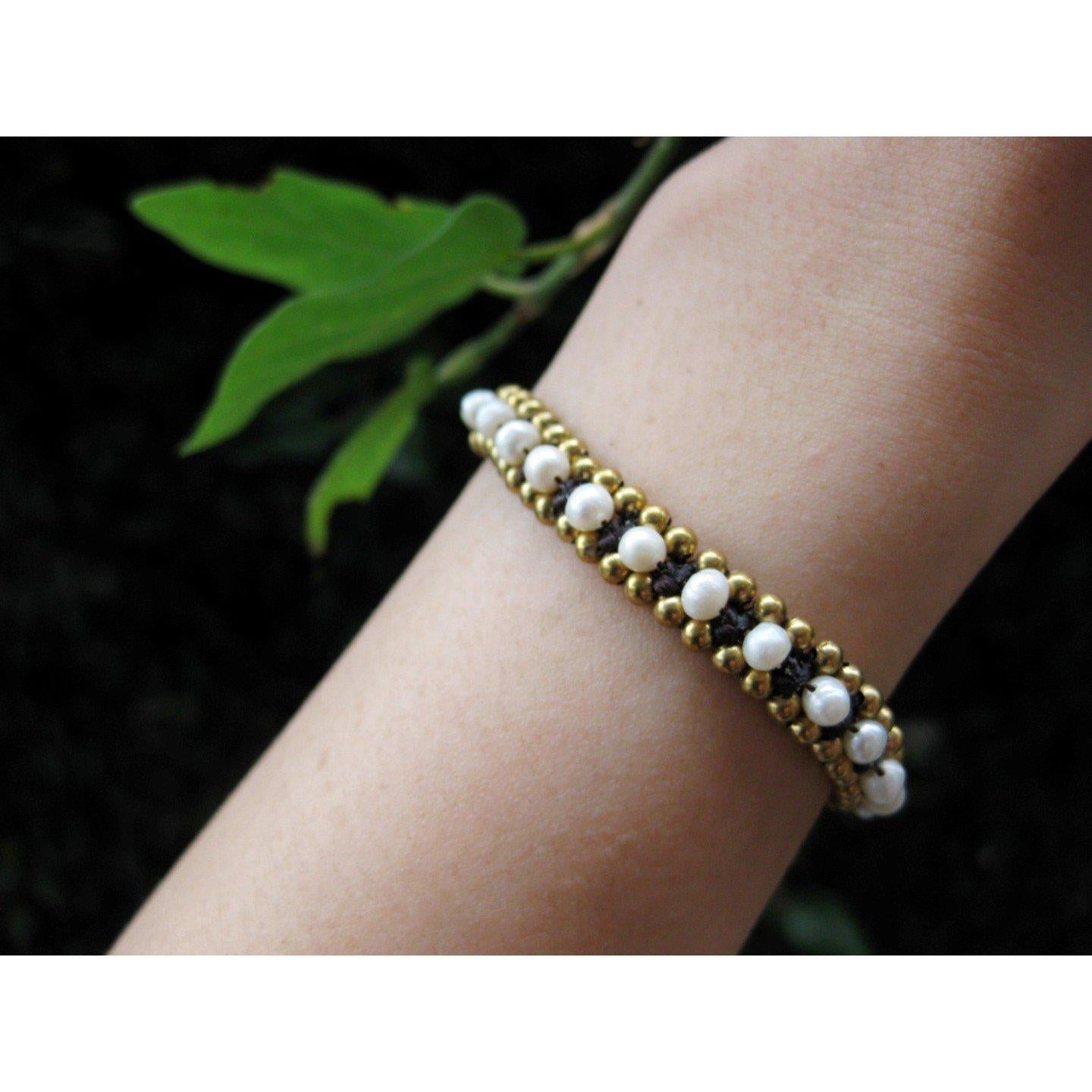 Stackable Bracelet with Brass Beads - Thailand