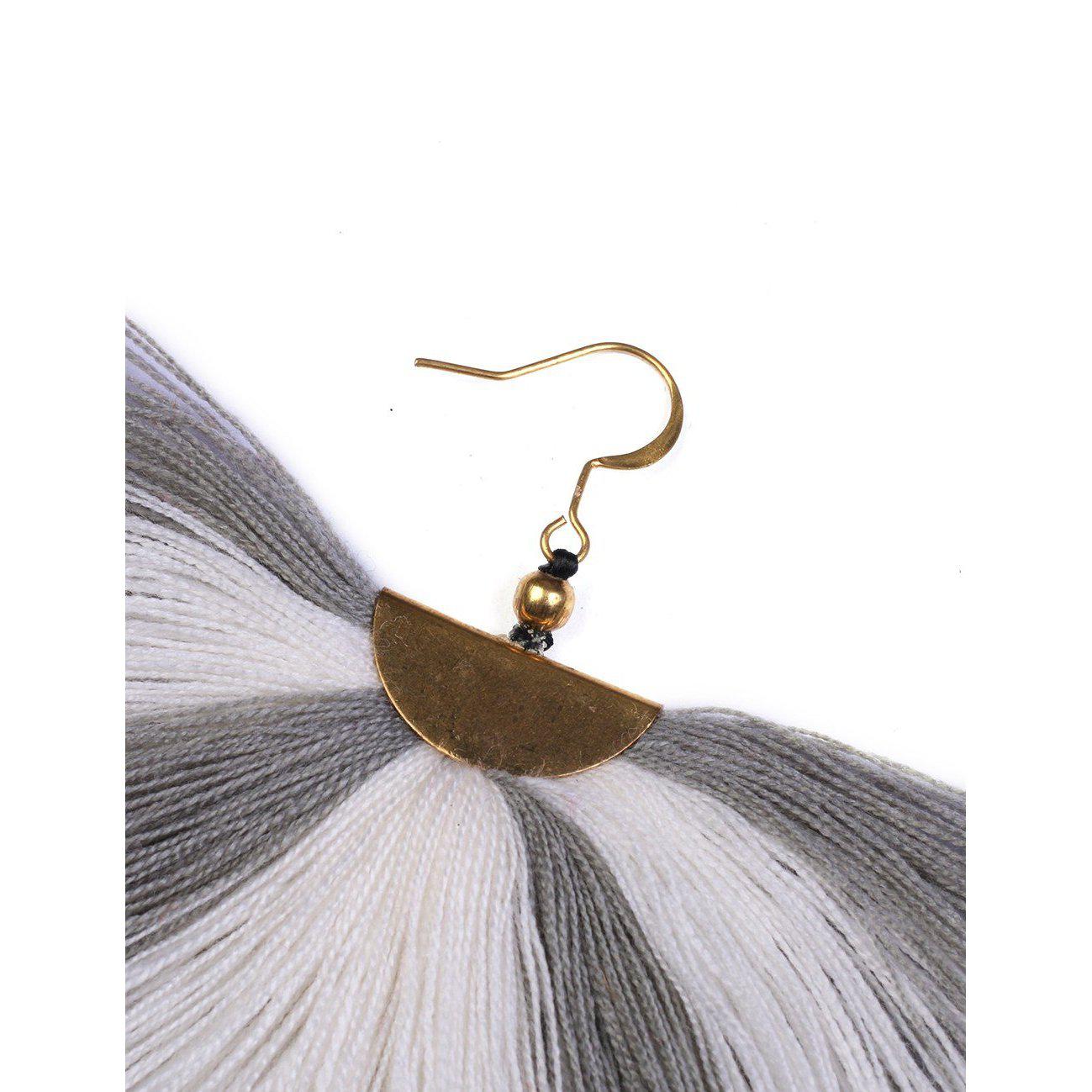 Duo Cleo Tassel Grey Earrings - Thailand
