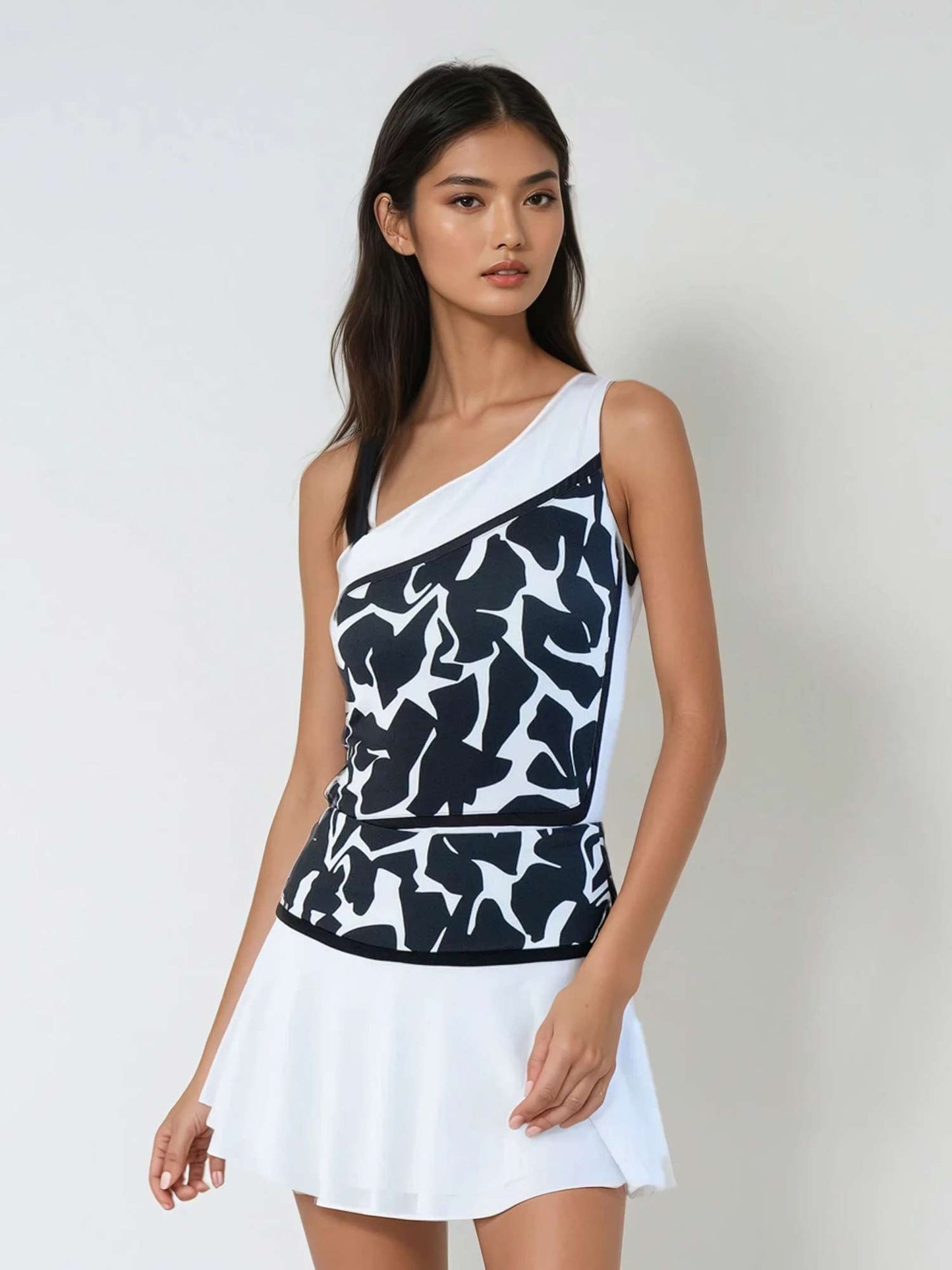 Stylish Women's Off-Shoulder Tank - Four-Way Stretch & Comfort