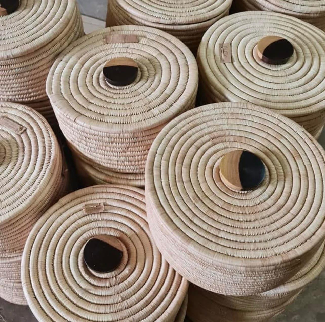 Sunga Small Ilala Palm Lidded Basket