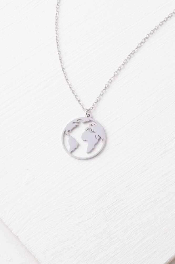 The Silver World Pendant Necklace