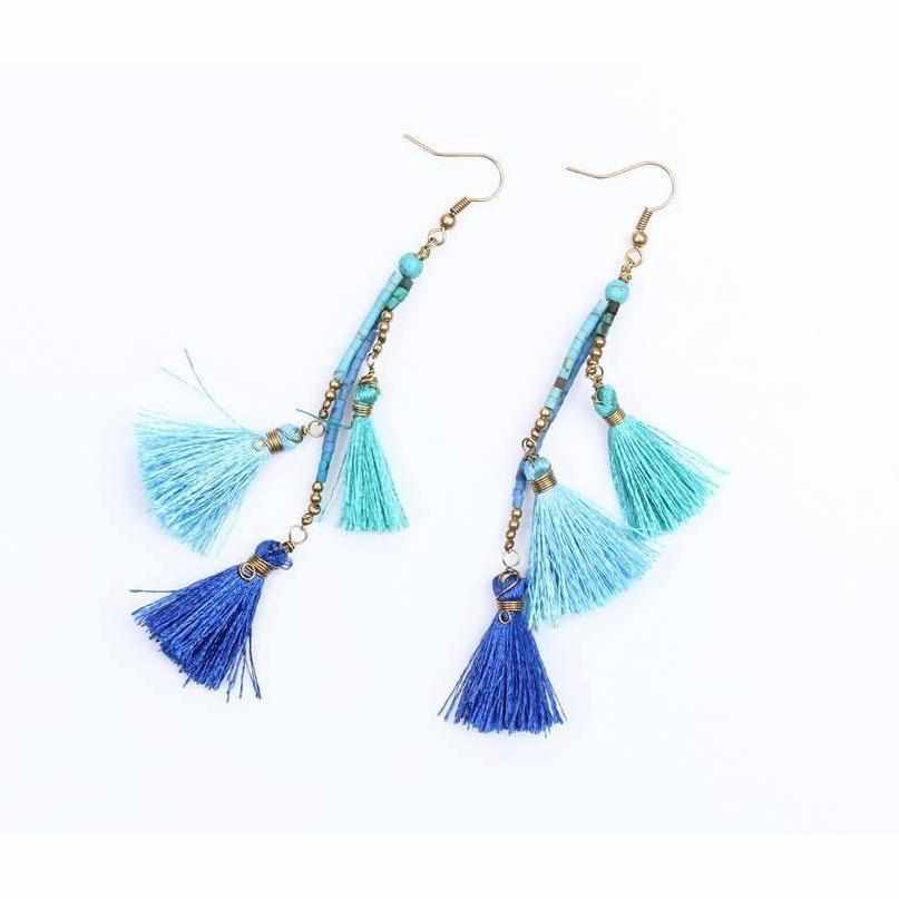 Trio of Tassels Earrings - Thailand