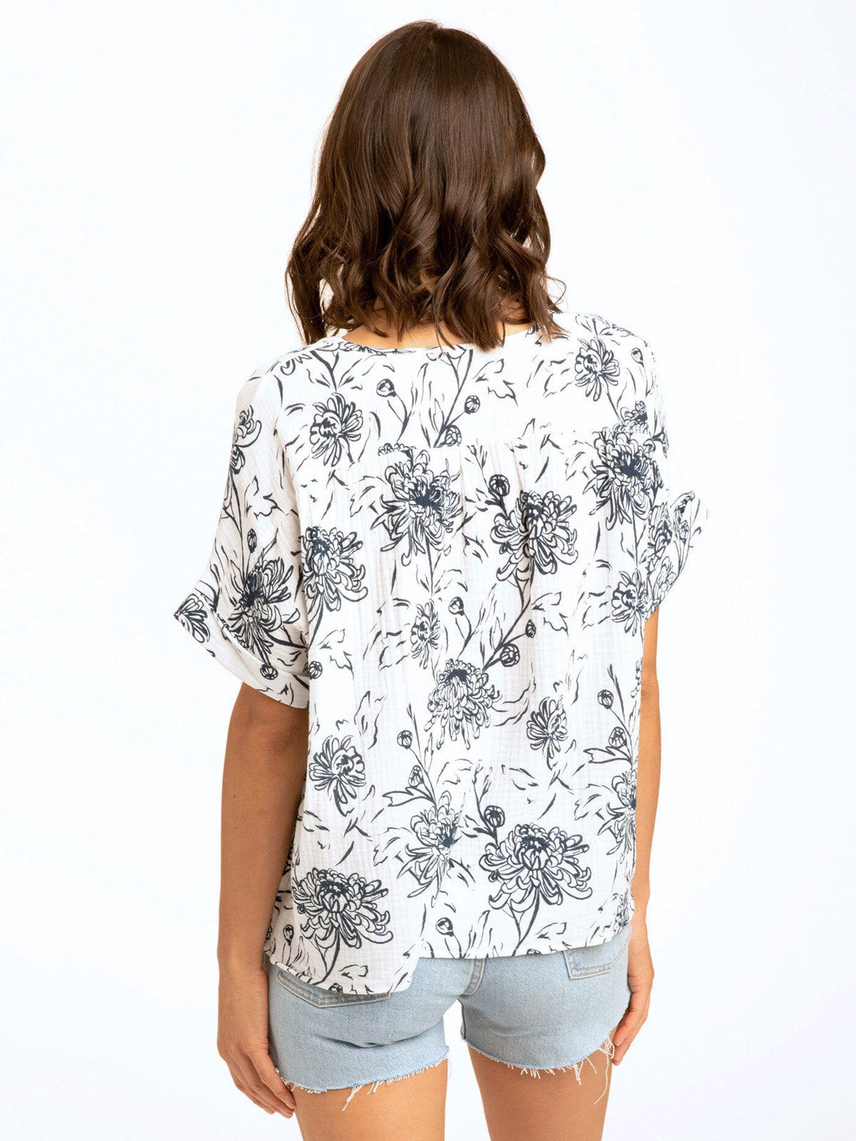 Honora Gauze V-Neck Top