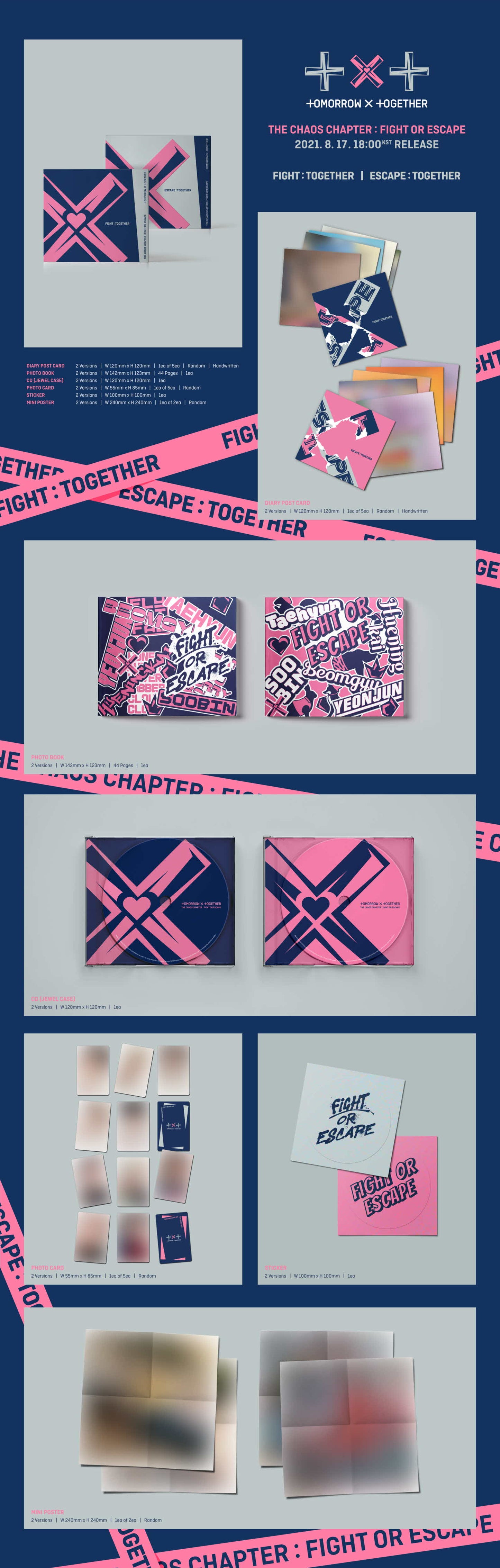Tomorrow x Together TXT Album - Chaos Chapter : Fight Or Escape