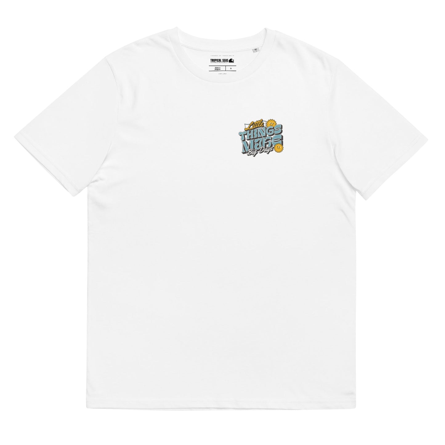 "Little Things Make Big Days” Organic Ribbed Neck Tee