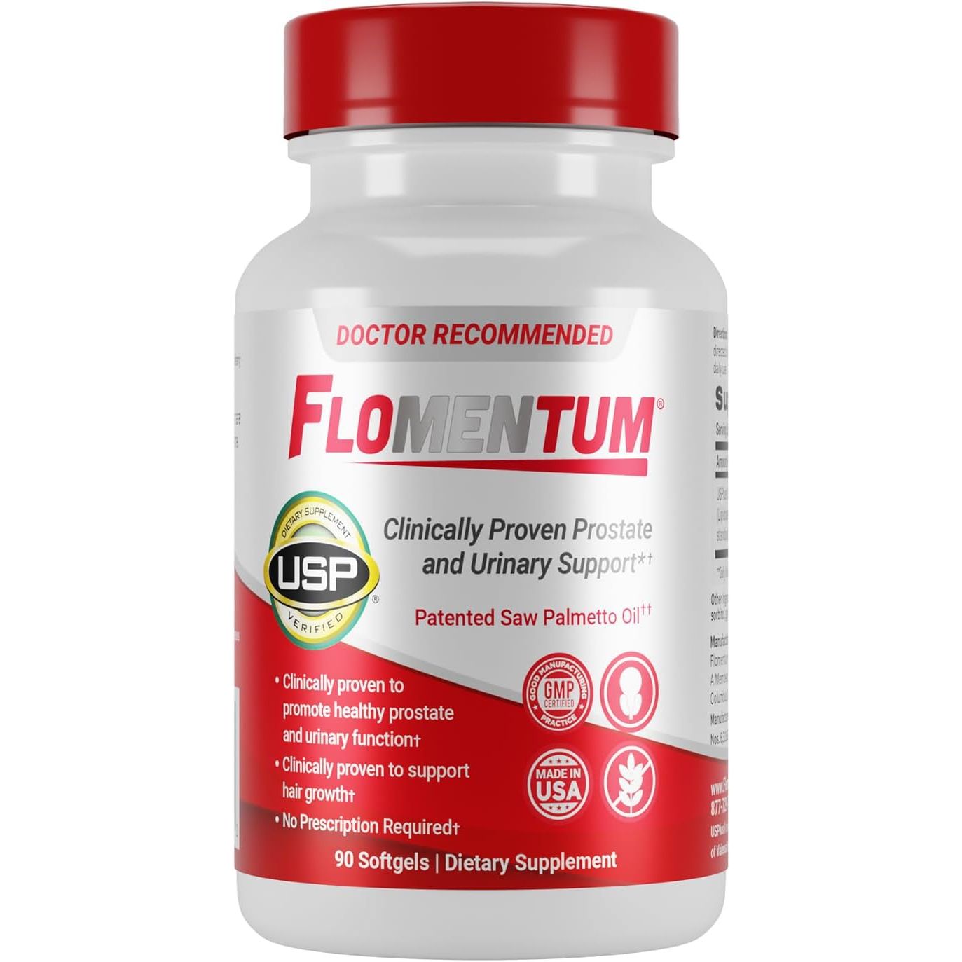 Flomentum Health Prostate Support Supplement Saw Palmetto Berry Oil For Urinary Flow & Control 30CT