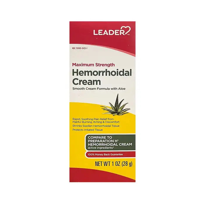 Leader(Tm) Maximun Strength Hemorrhoidal Relief Lidocaine 5%Cream 1 Oz(Compare To Recticare)