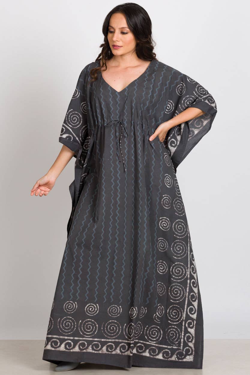 Spiral Block Print Caftans