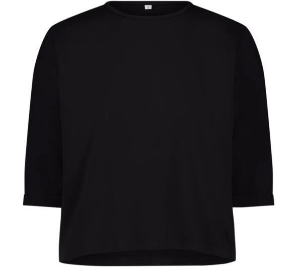 3-4 Sleeve Cotton Tee- Black