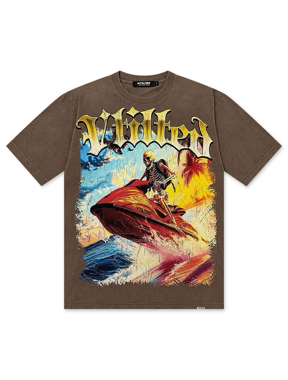 Vtilted Tropical Tee - Brown