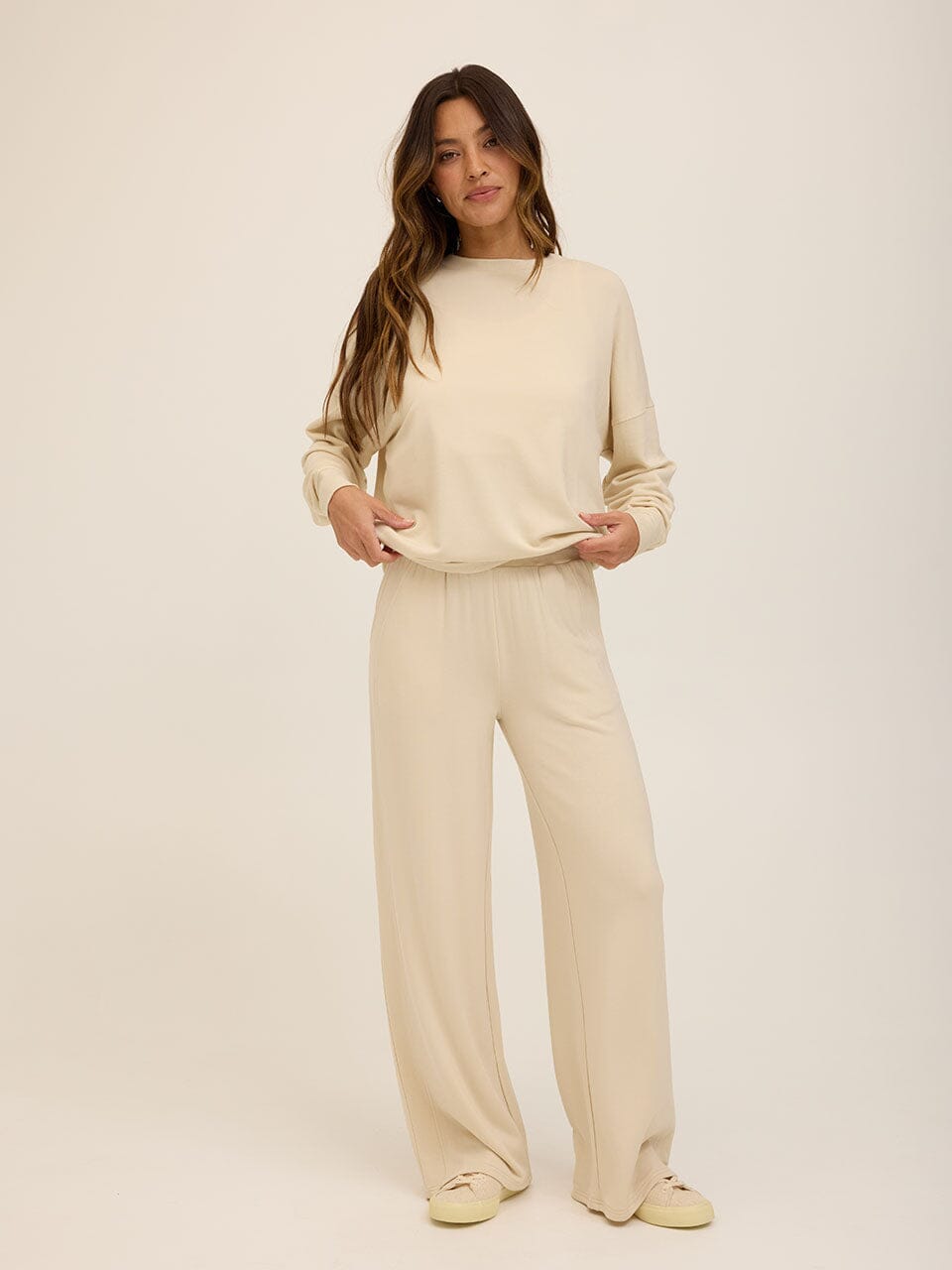 Esmeralda Feather Fleece Wide Leg Pant