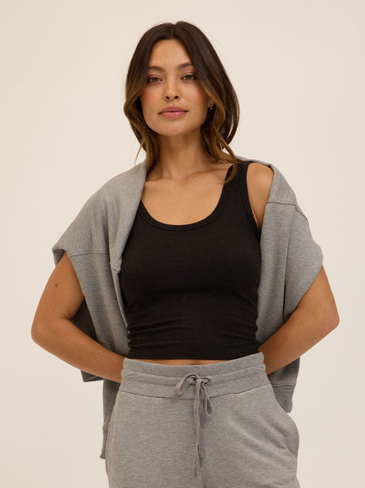 Mirabel Luxe Jersey Fitted Crop Tank