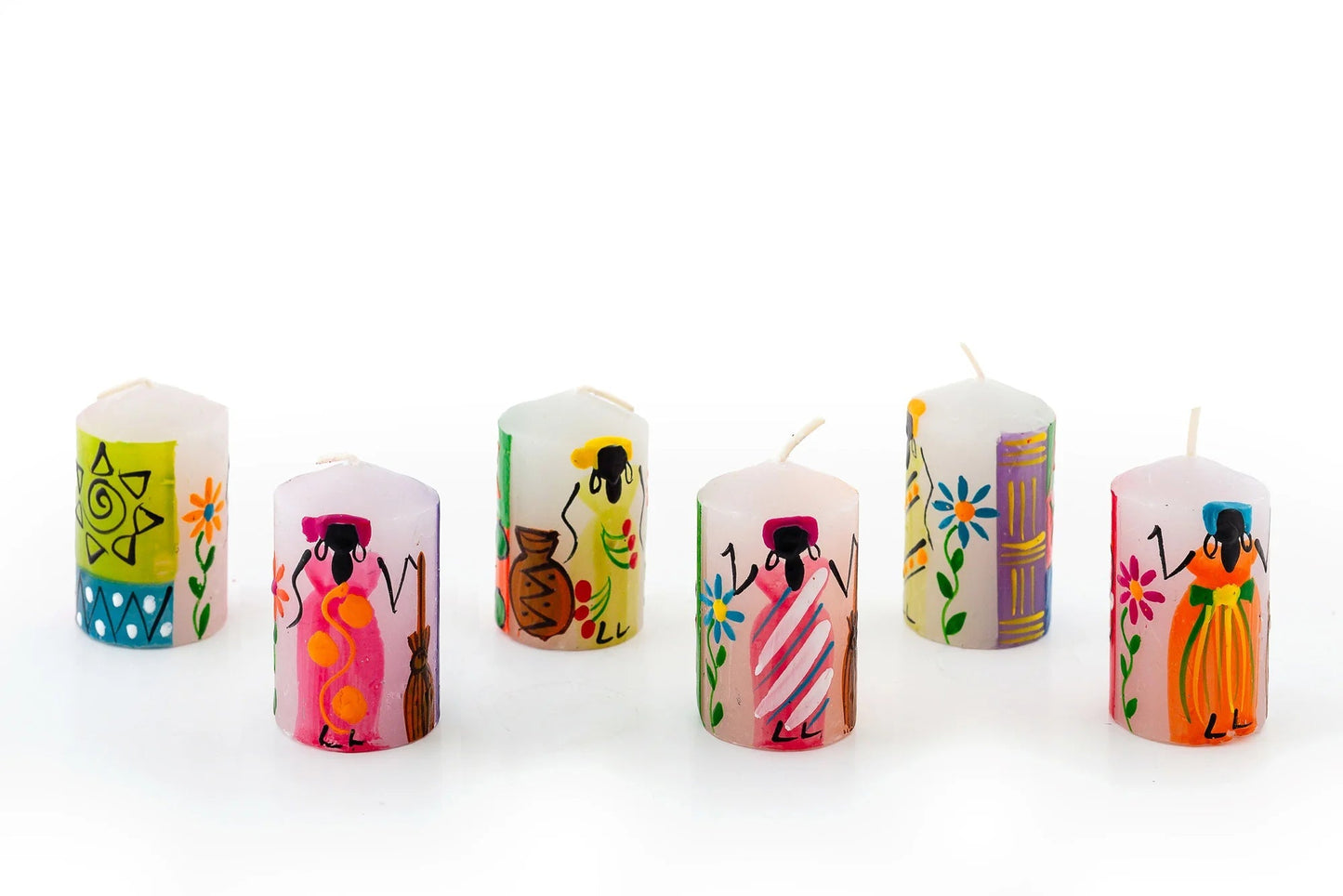 African Ladies Painted Candles
