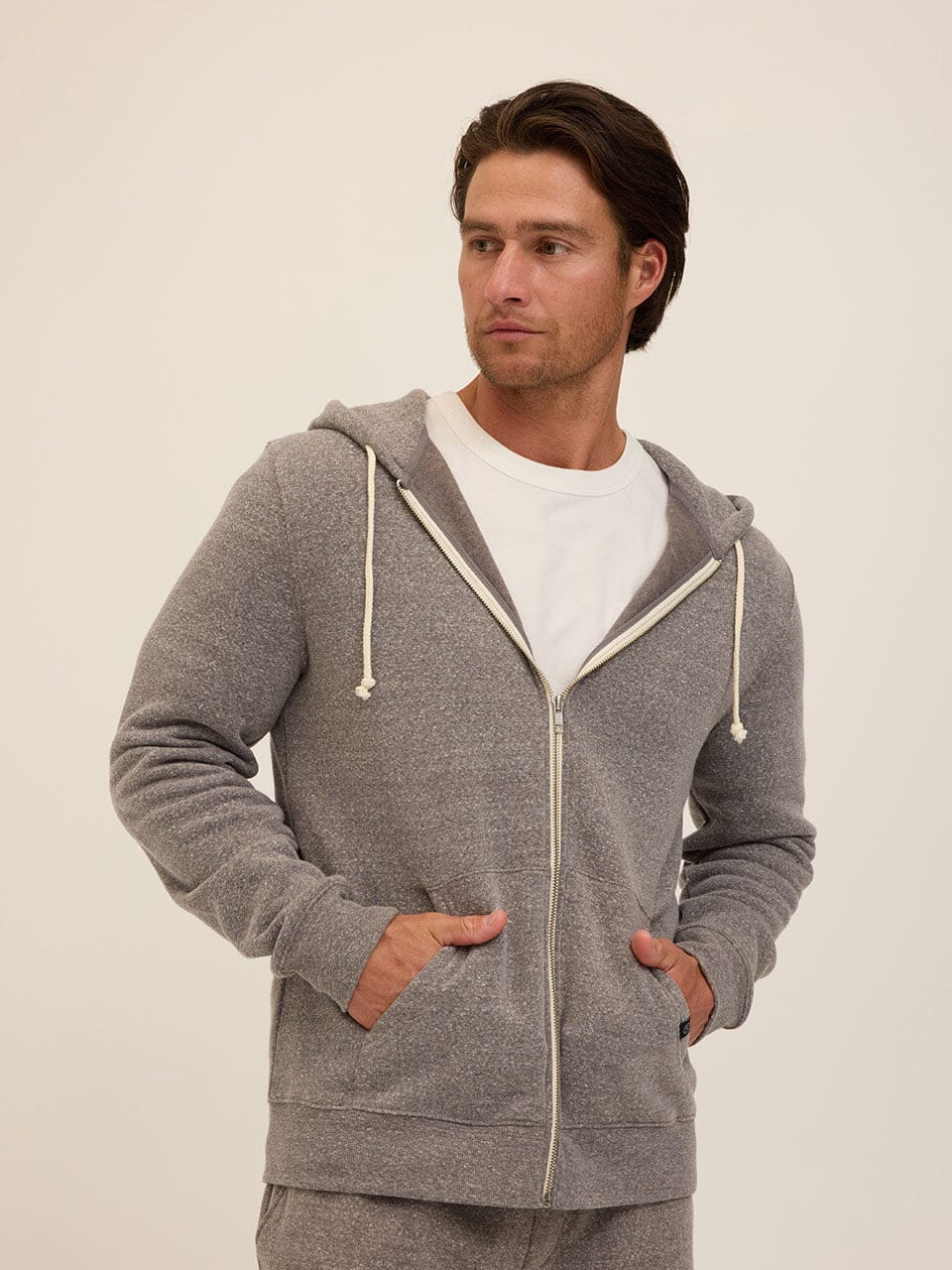 Triblend Zip Fleece Hoodie