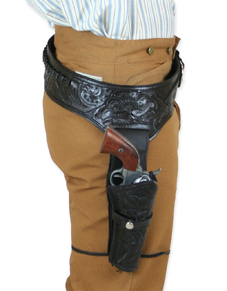 22 Caliber Revolver Leather Holster Belt - Black - Osadia Concept Store