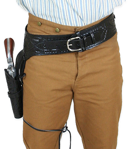 44/45 Caliber Revolver Leather Holster Belt - Black - Osadia Concept Store