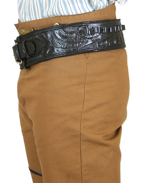 44/45 Caliber Revolver Leather Holster Belt - Black - Osadia Concept Store